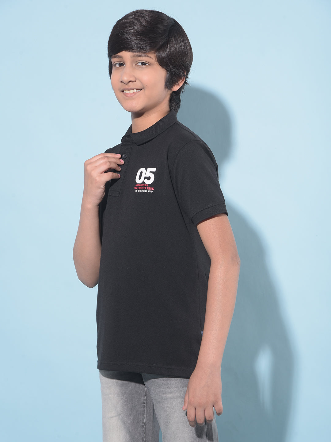 Black Typographic Printed T-Shirt-Boys T-Shirts-Crimsoune Club