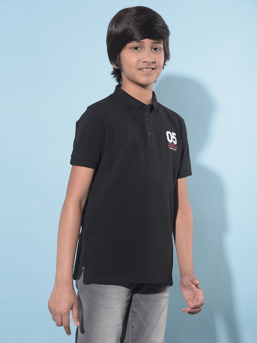 Black Typographic Printed T-Shirt-Boys T-Shirts-Crimsoune Club