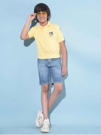 Yellow Typographic Printed T-Shirt-Boys T-Shirts-Crimsoune Club