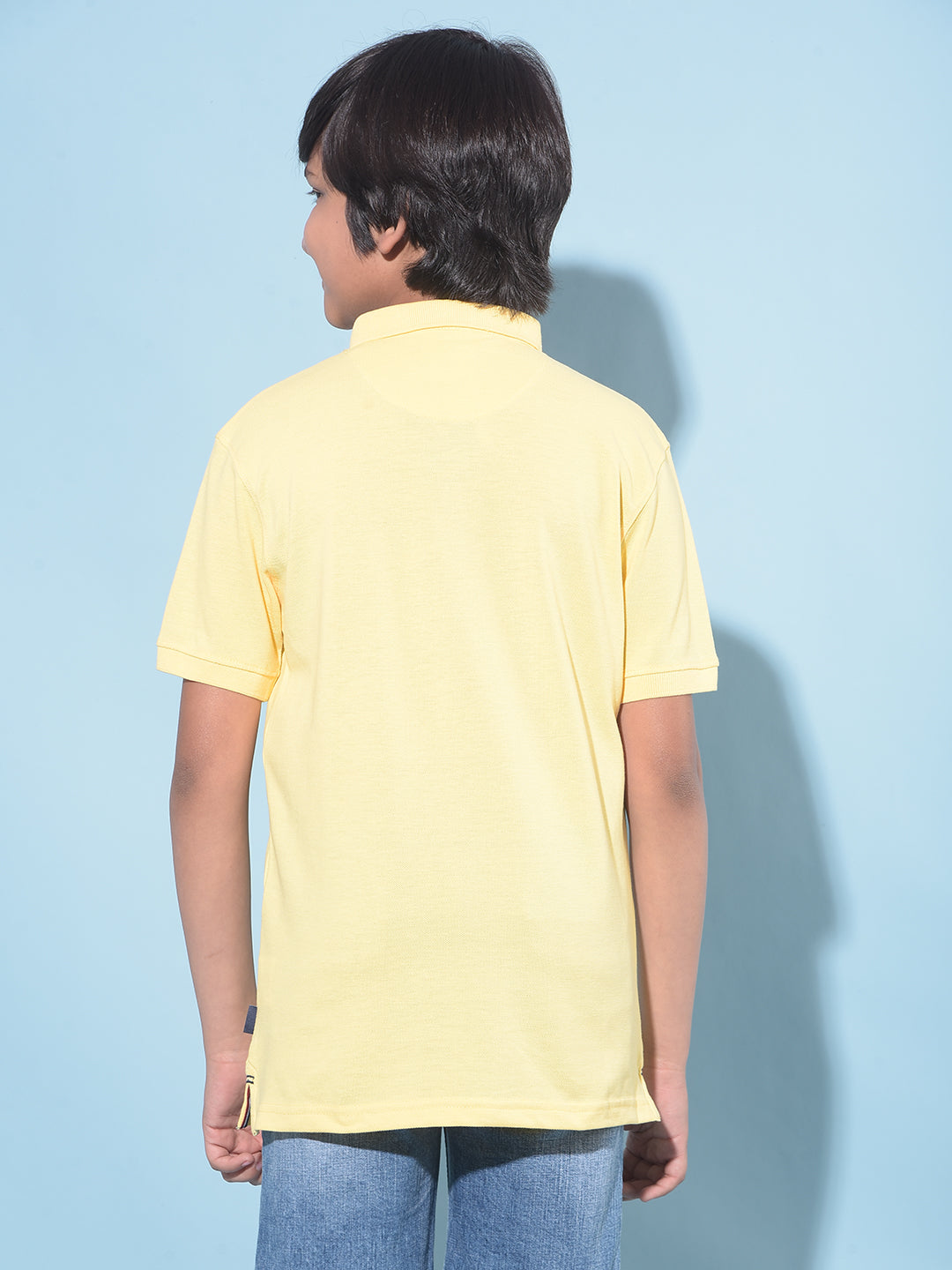 Yellow Typographic Printed T-Shirt-Boys T-Shirts-Crimsoune Club