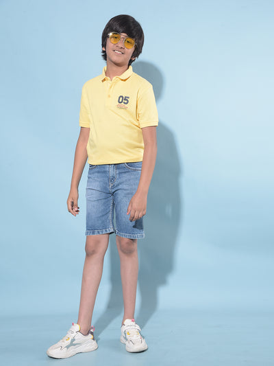 Yellow Typographic Printed T-Shirt-Boys T-Shirts-Crimsoune Club