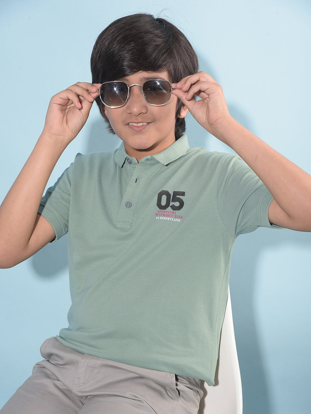 Green Typographic Printed T-Shirt-Boys T-Shirts-Crimsoune Club