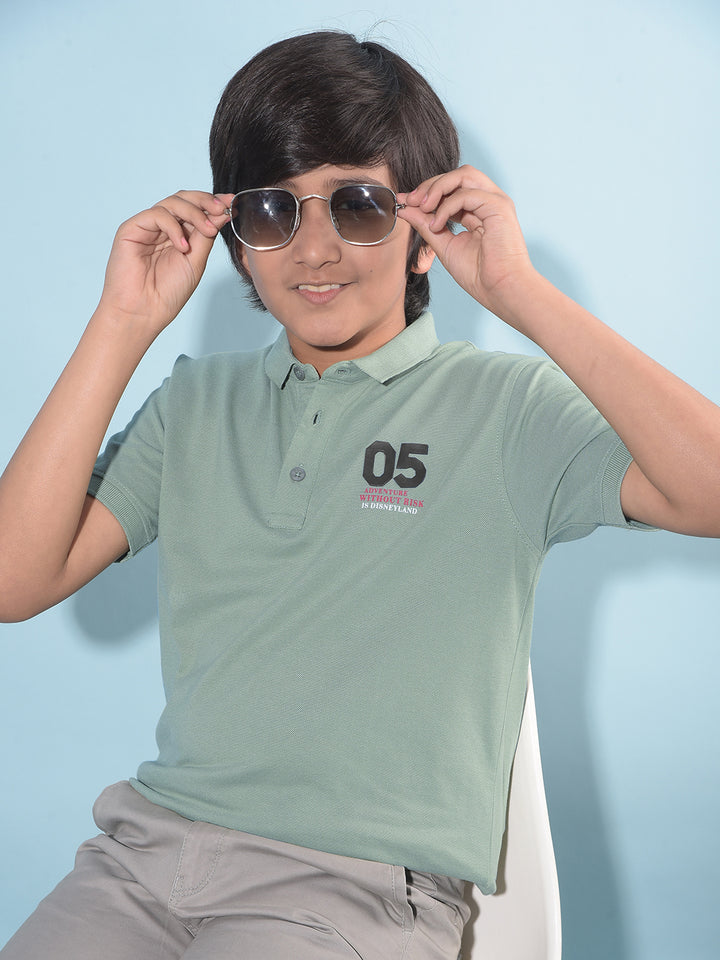 Green Typographic Printed T-Shirt-Boys T-Shirts-Crimsoune Club
