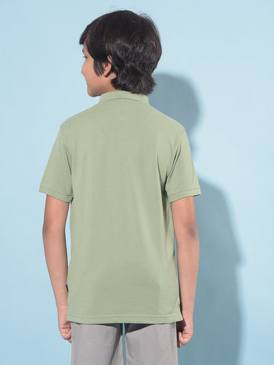 Green Typographic Printed T-Shirt-Boys T-Shirts-Crimsoune Club