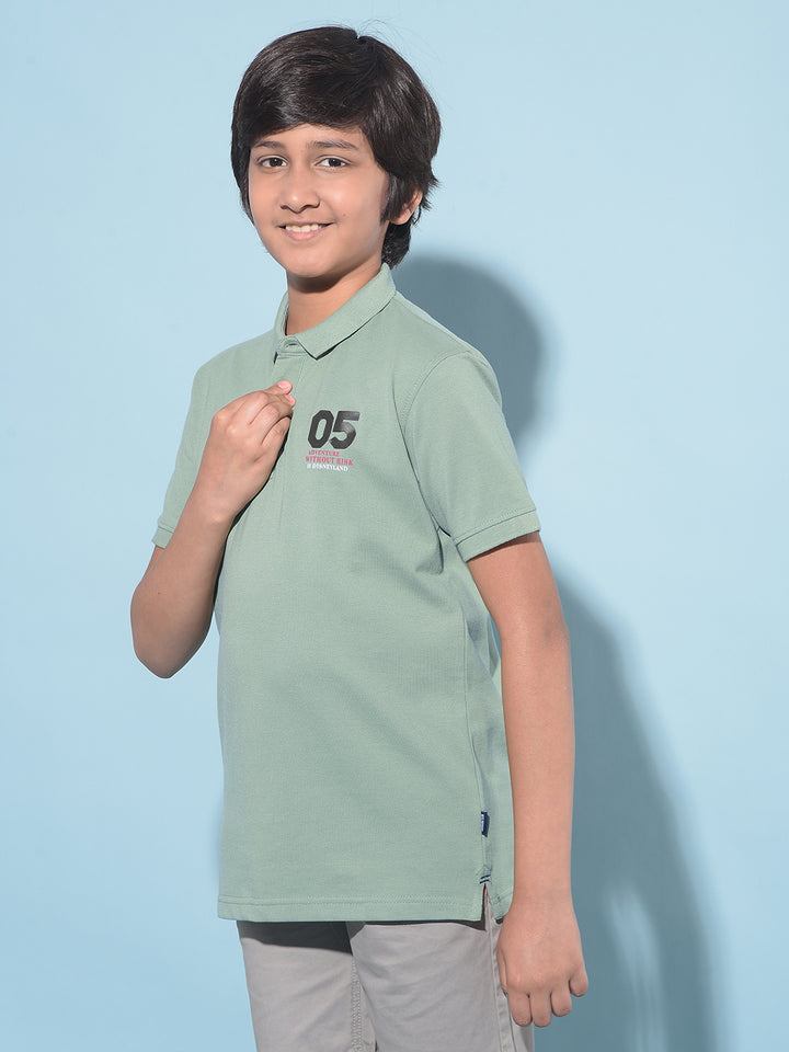 Green Typographic Printed T-Shirt-Boys T-Shirts-Crimsoune Club