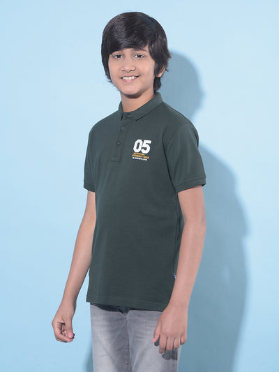 Green Typographic Printed T-Shirt-Boys T-Shirts-Crimsoune Club