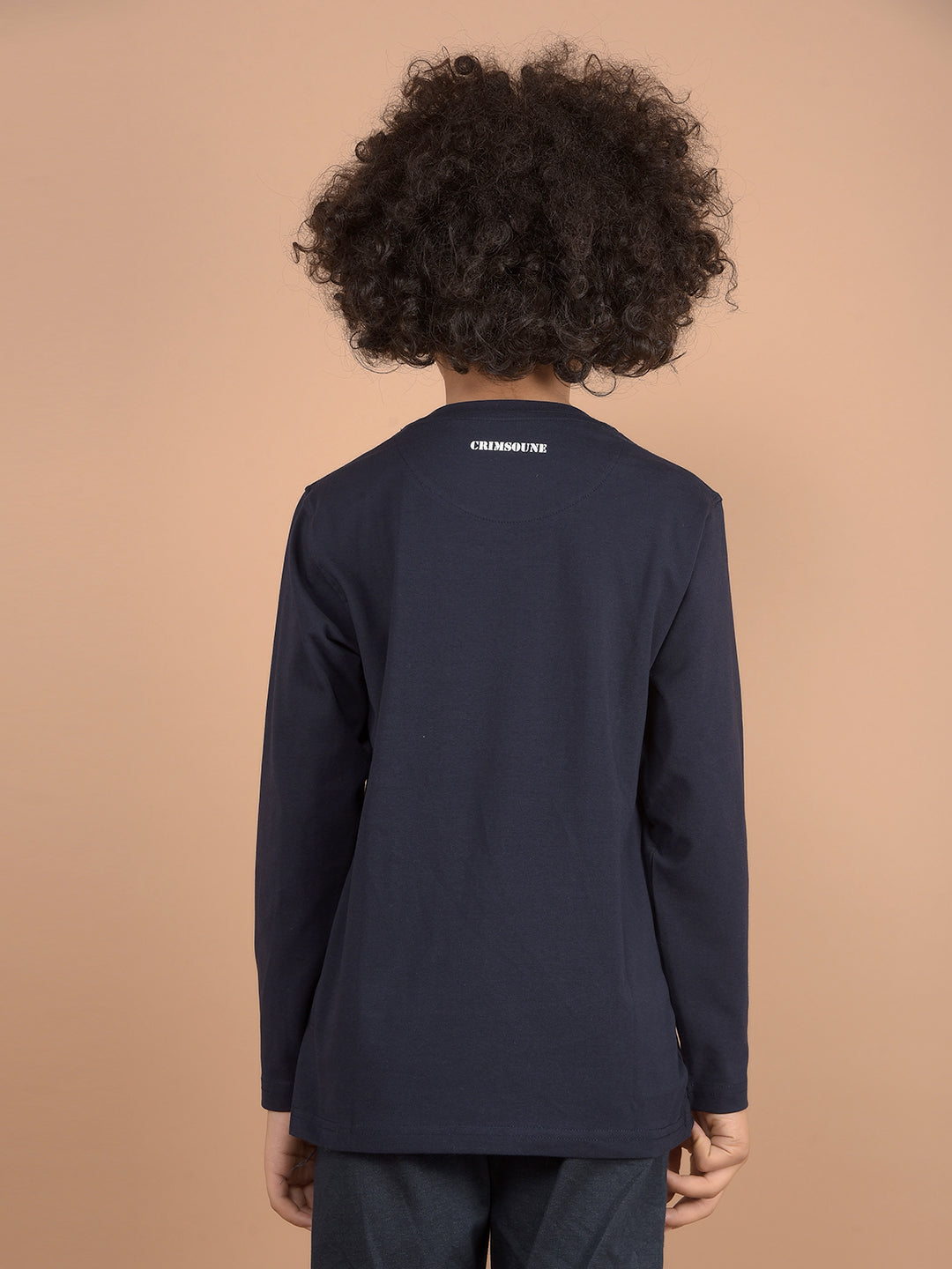 Navy Blue Graphic Print T-Shirt-Boys T-Shirts-Crimsoune Club