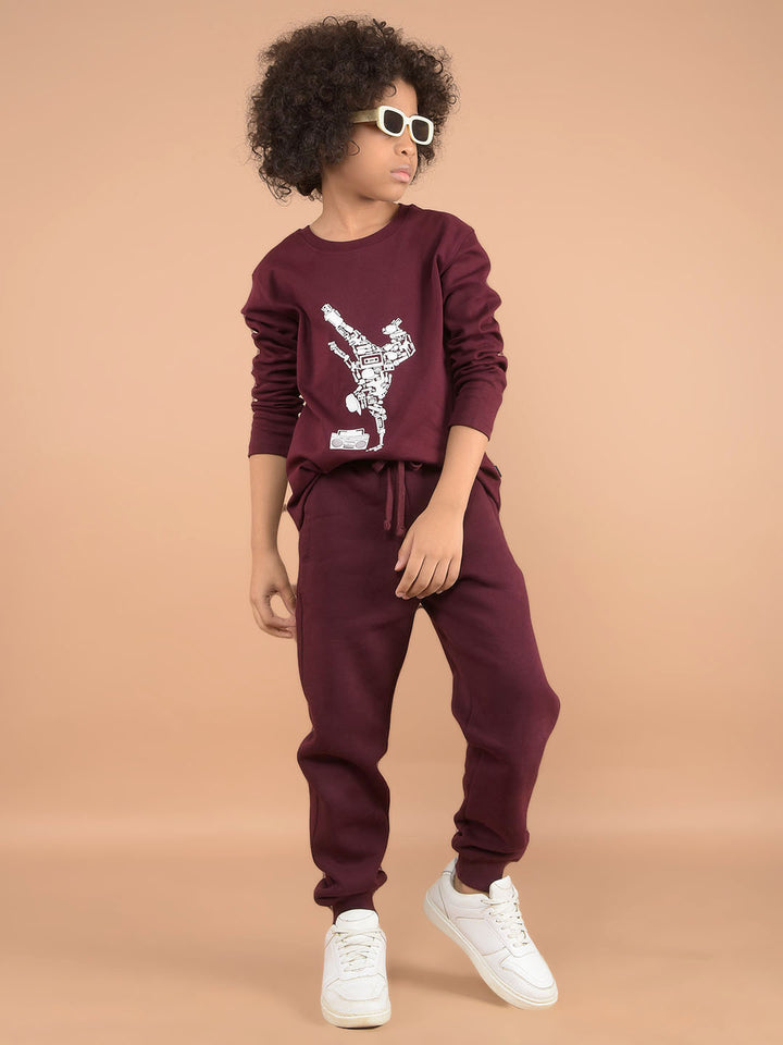 Wine Graphic Print 100% Cotton T-Shirt-Boys T-Shirts-Crimsoune Club