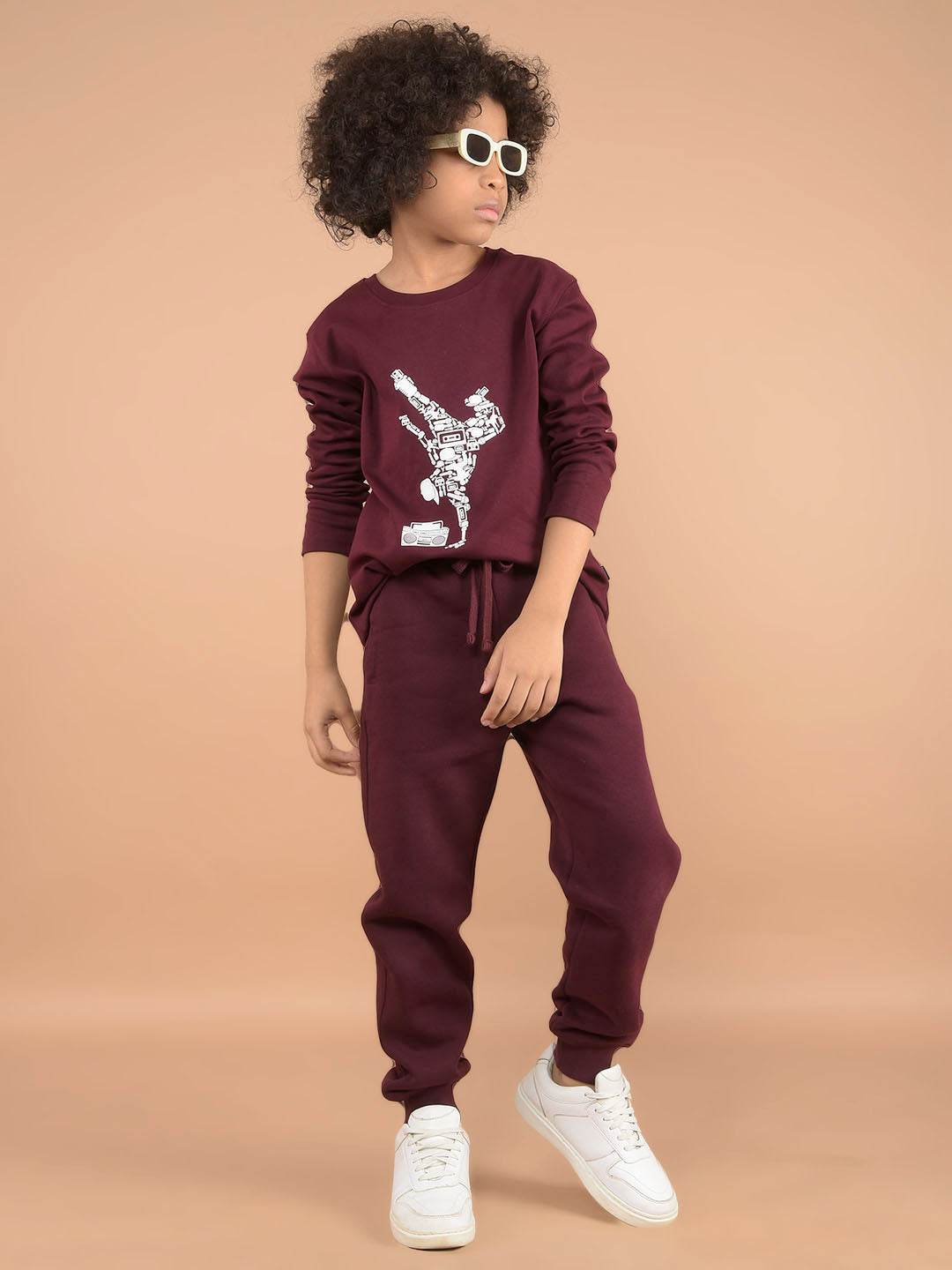 Wine Graphic Print 100% Cotton T-Shirt-Boys T-Shirts-Crimsoune Club