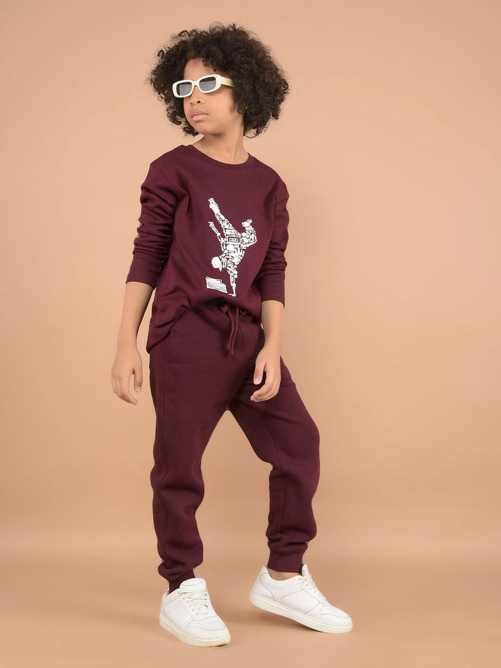Wine Graphic Print 100% Cotton T-Shirt-Boys T-Shirts-Crimsoune Club
