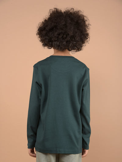 Green Graphic Print 100% Cotton T-Shirt-Boys T-Shirts-Crimsoune Club