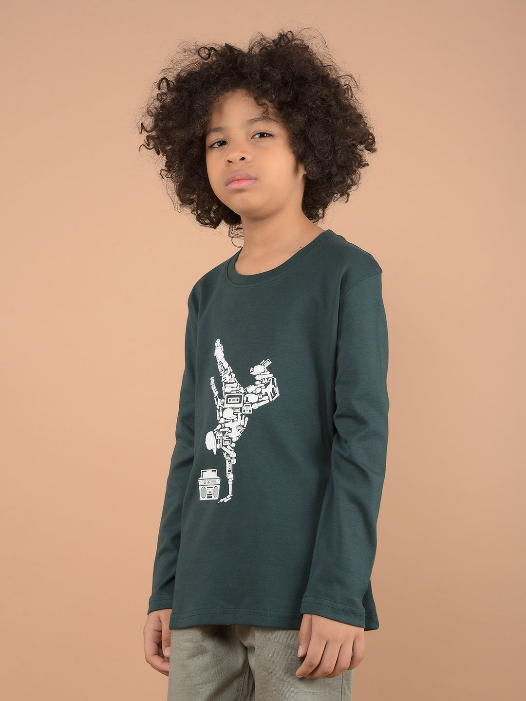 Green Graphic Print 100% Cotton T-Shirt-Boys T-Shirts-Crimsoune Club