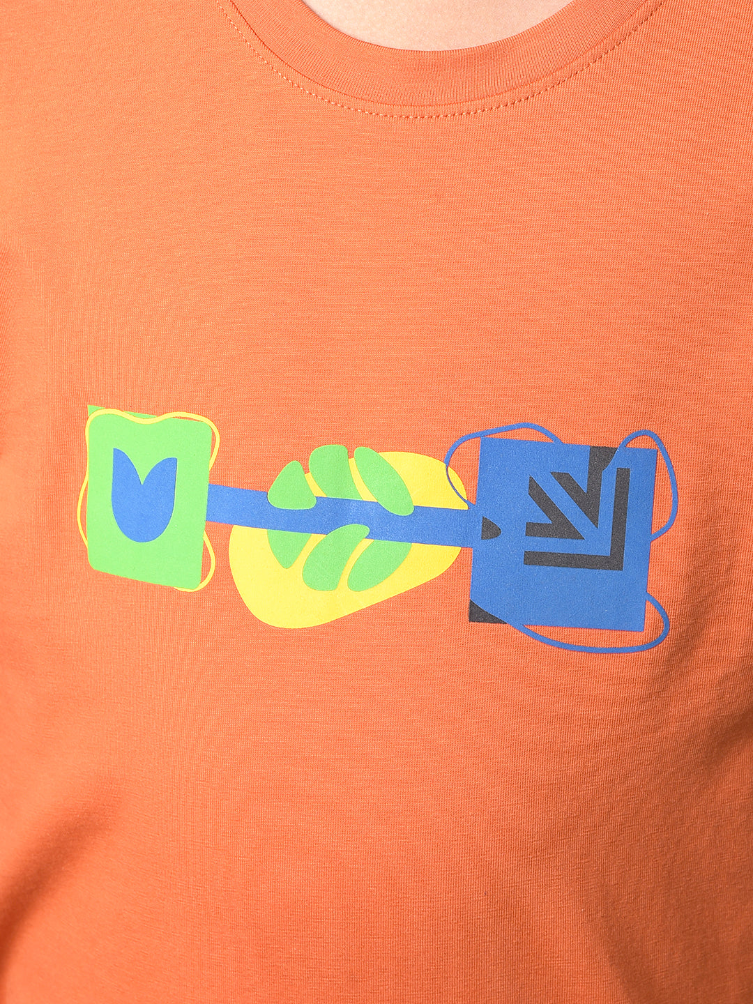 Orange Graphic Print T-Shirt-Boys T-Shirts-Crimsoune Club