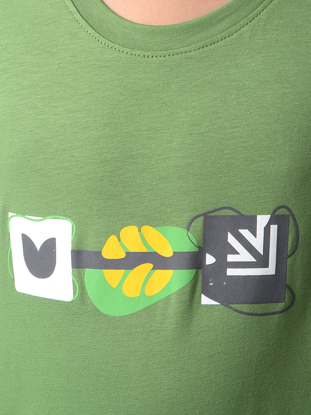 Green Graphic Print T-Shirt-Boys T-Shirts-Crimsoune Club