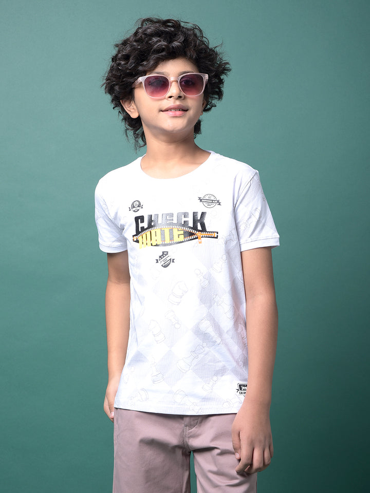 Grey Graphic Print T-Shirt-Boys T-Shirts-Crimsoune Club