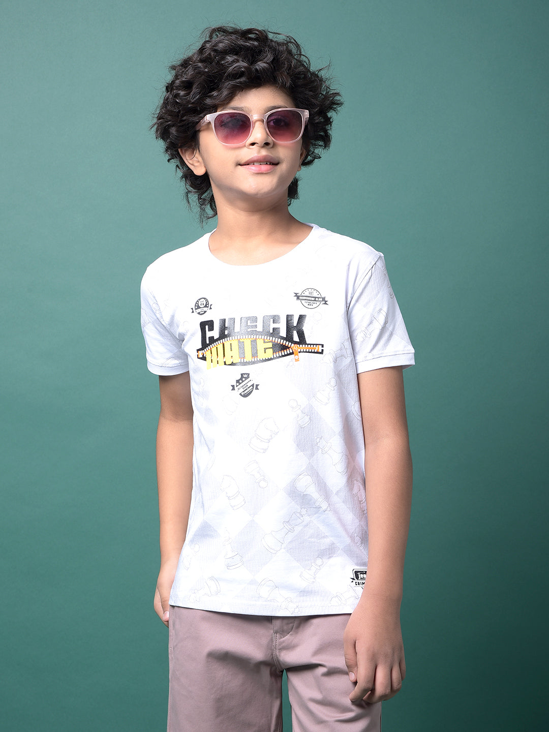 Grey Graphic Print T-Shirt-Boys T-Shirts-Crimsoune Club
