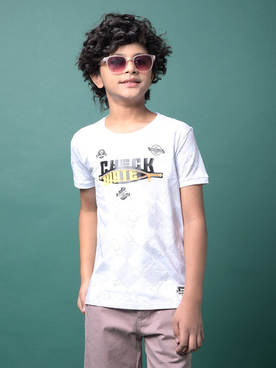 Grey Graphic Print T-Shirt-Boys T-Shirts-Crimsoune Club