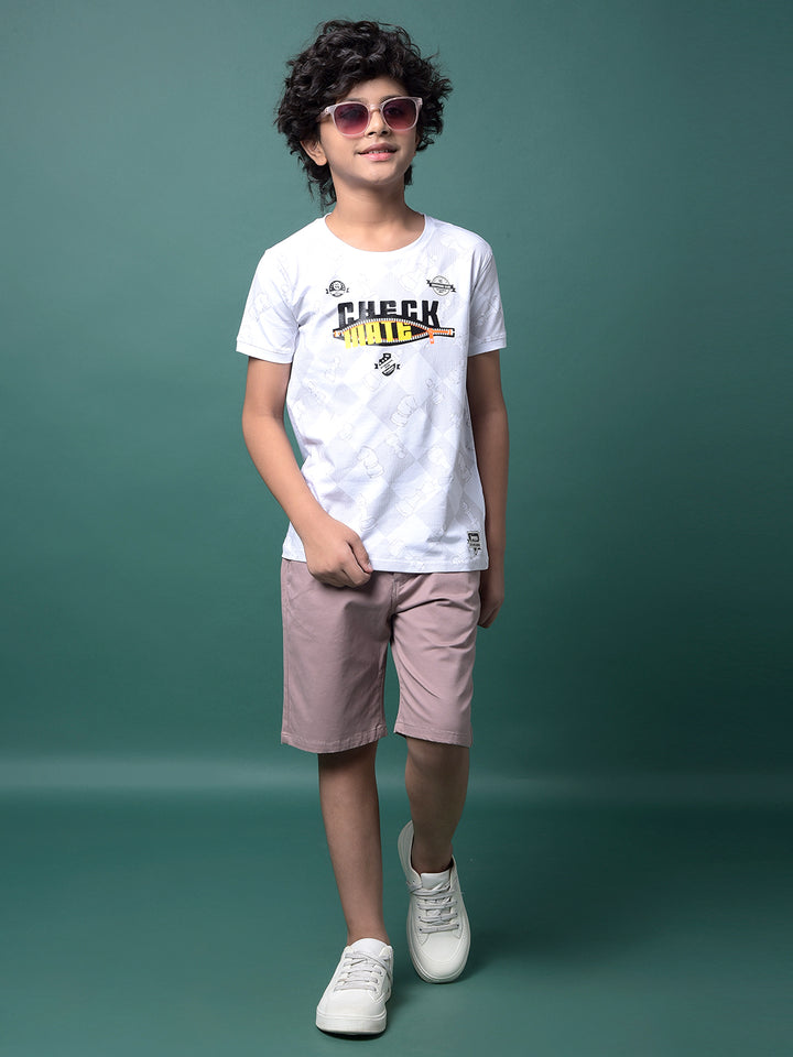 Grey Graphic Print T-Shirt-Boys T-Shirts-Crimsoune Club
