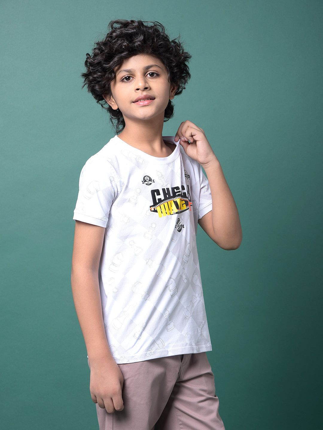 Grey Graphic Print T-Shirt-Boys T-Shirts-Crimsoune Club