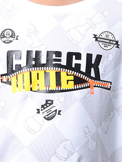 Grey Graphic Print T-Shirt-Boys T-Shirts-Crimsoune Club