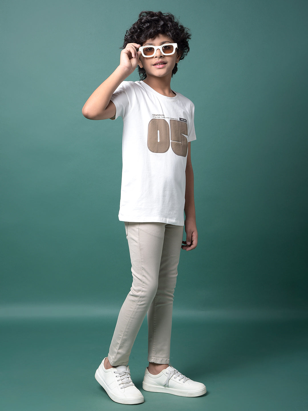 White Typographic Print T-Shirt-Boys T-Shirts-Crimsoune Club
