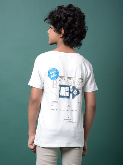White Typographic Print T-Shirt-Boys T-Shirts-Crimsoune Club