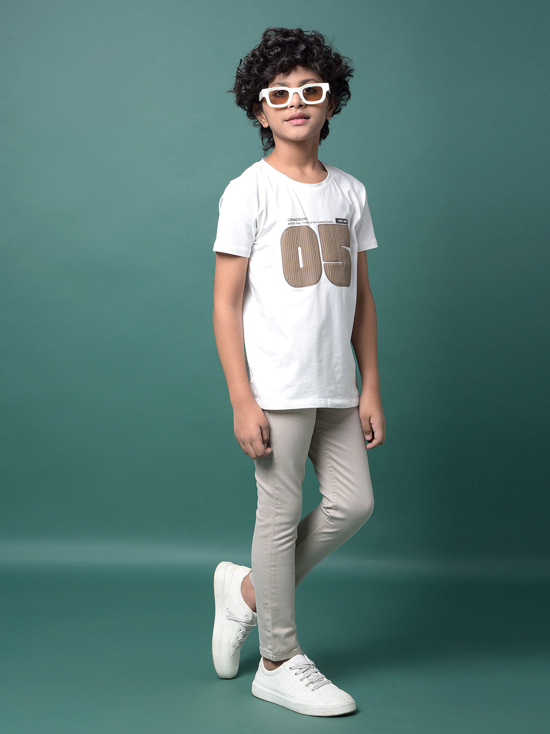 White Typographic Print T-Shirt-Boys T-Shirts-Crimsoune Club