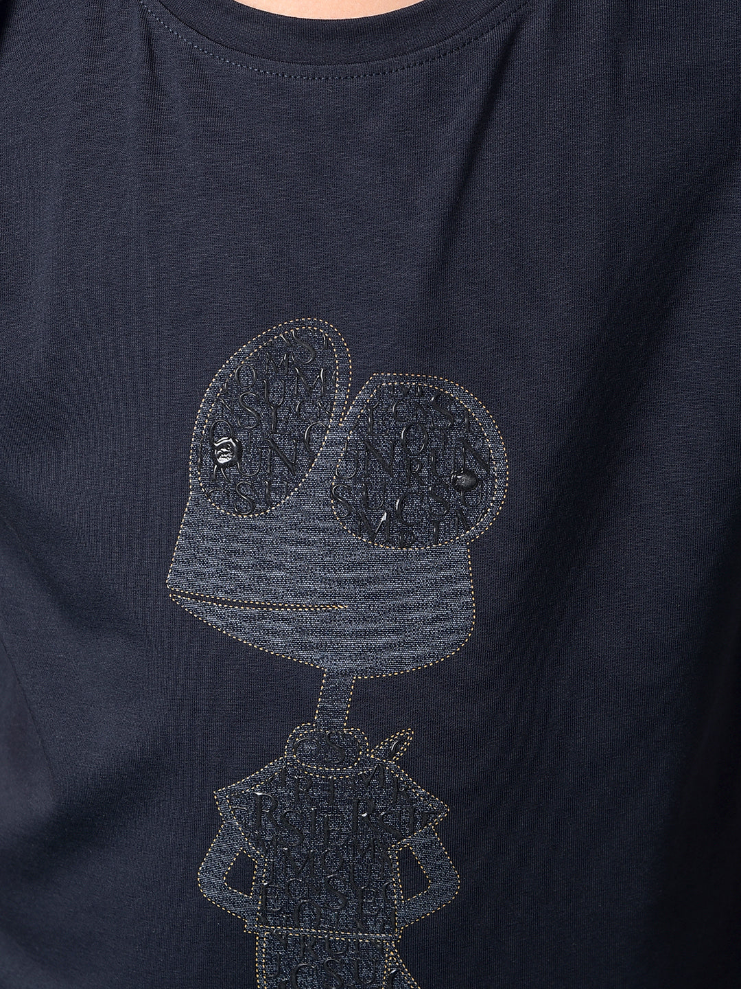 Navy Blue Embellished T-Shirt-Boys T-Shirts-Crimsoune Club