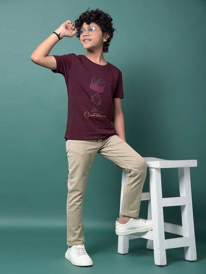 Wine Embellished T-Shirt-Boys T-Shirts-Crimsoune Club