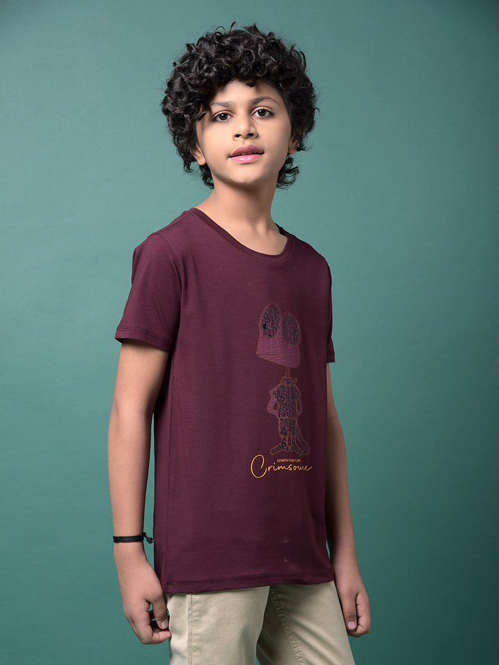 Wine Embellished T-Shirt-Boys T-Shirts-Crimsoune Club