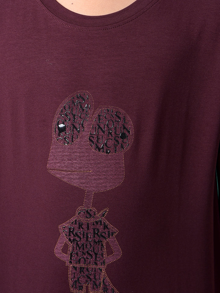 Wine Embellished T-Shirt-Boys T-Shirts-Crimsoune Club