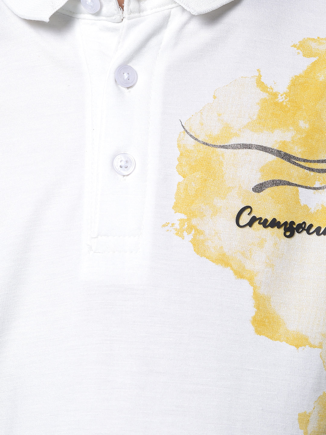 Orange Printed Polo Neck T-Shirt-Boys T-Shirts-Crimsoune Club