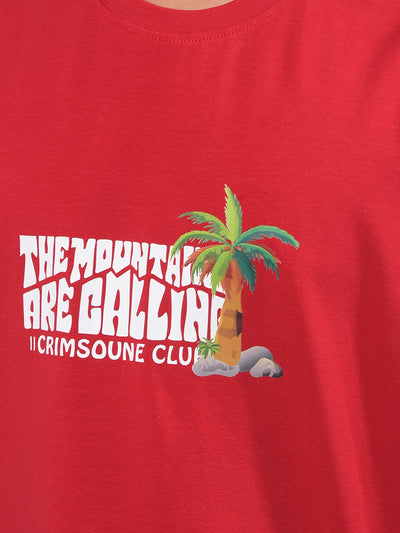 Red Graphic Print T-Shirt-Boys T-Shirts-Crimsoune Club