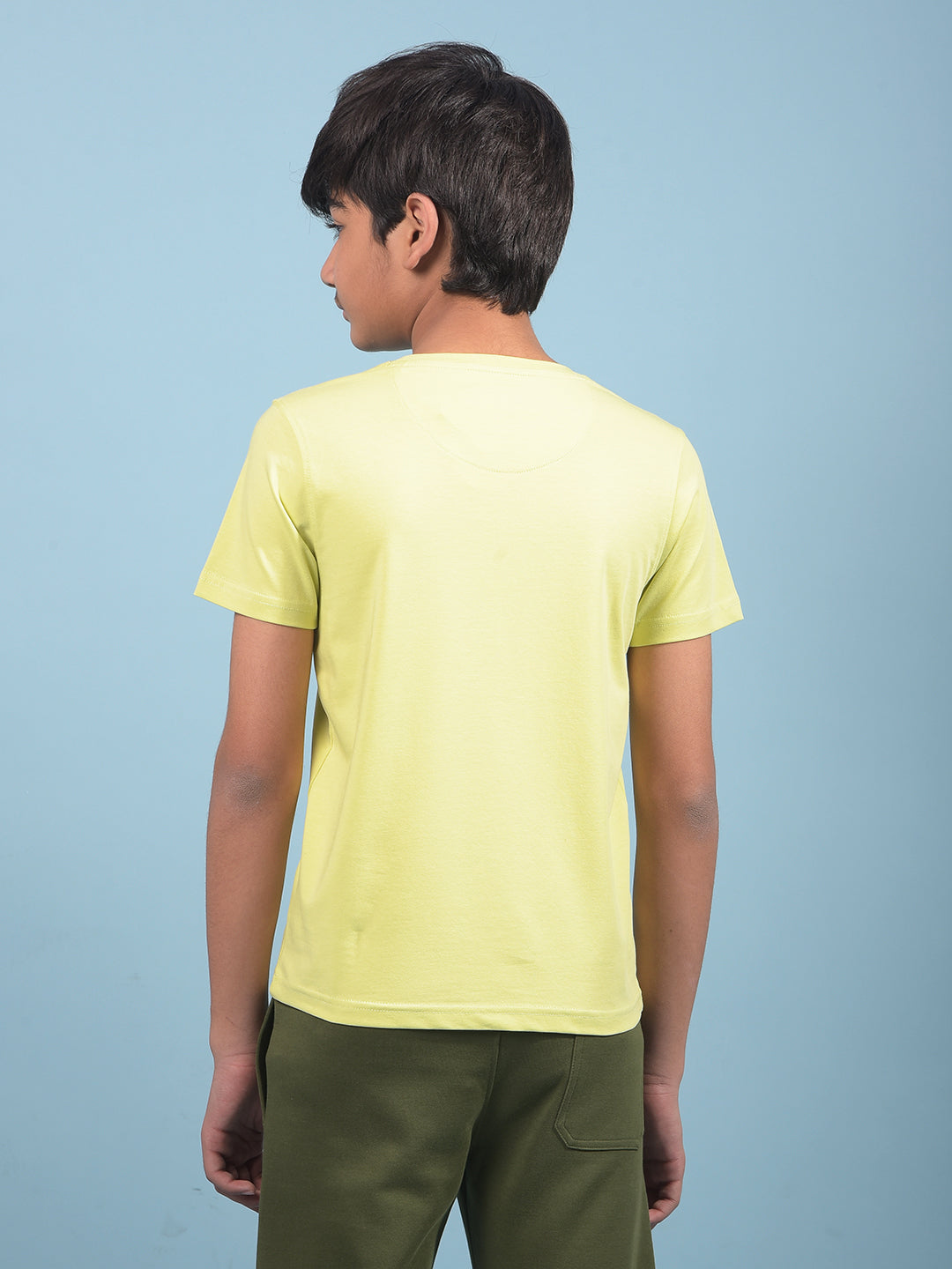Green Typographic Print T-Shirt-Boys T-Shirts-Crimsoune Club