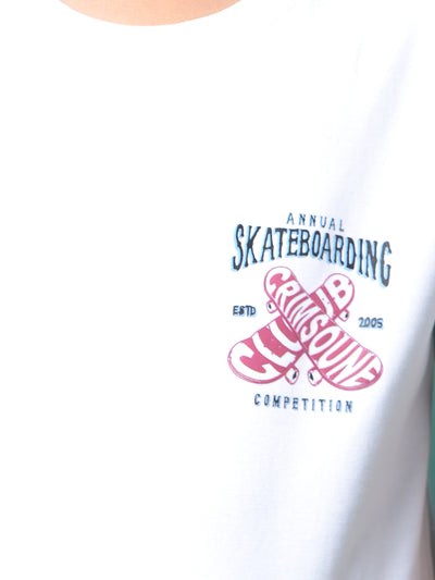 White Graphic Print 100% Cotton T-Shirt-Boys T-Shirts-Crimsoune Club