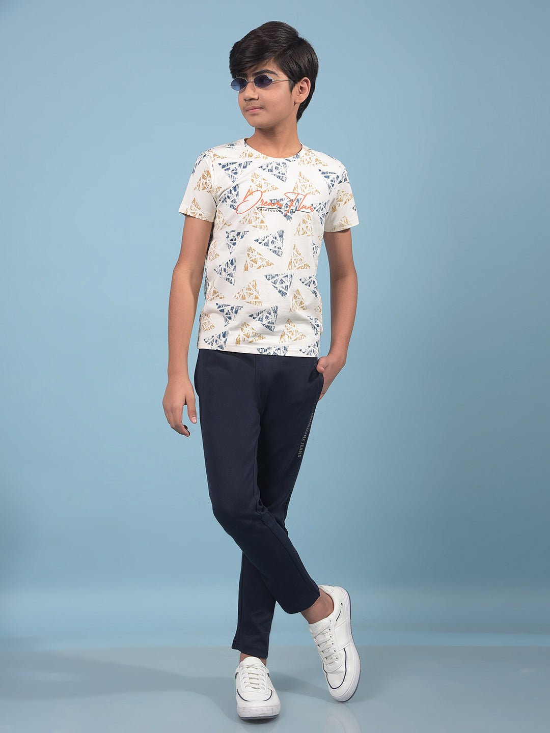 White Printed T-Shirt-Boys T-Shirts-Crimsoune Club