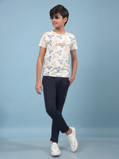 White Printed T-Shirt-Boys T-Shirts-Crimsoune Club