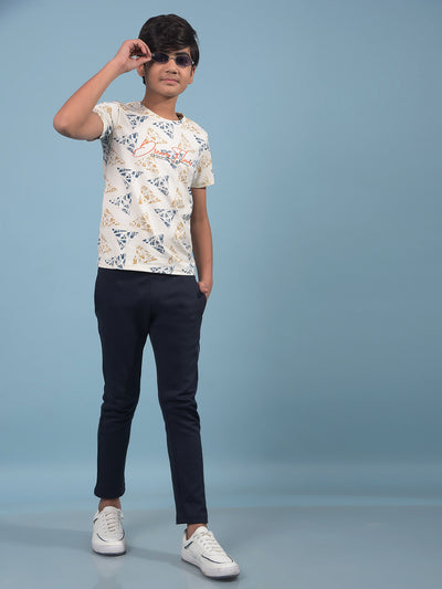 White Printed T-Shirt-Boys T-Shirts-Crimsoune Club