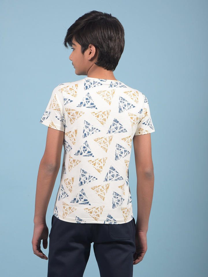 White Printed T-Shirt-Boys T-Shirts-Crimsoune Club