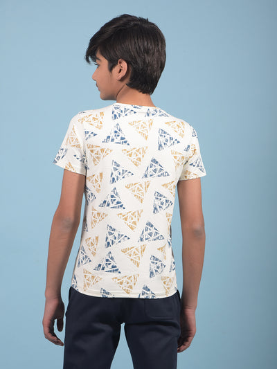 White Printed T-Shirt-Boys T-Shirts-Crimsoune Club