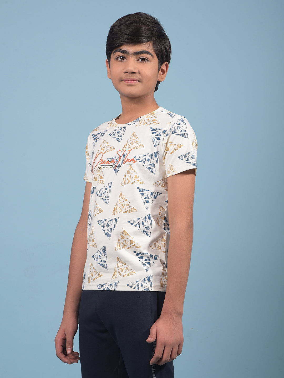 White Printed T-Shirt-Boys T-Shirts-Crimsoune Club