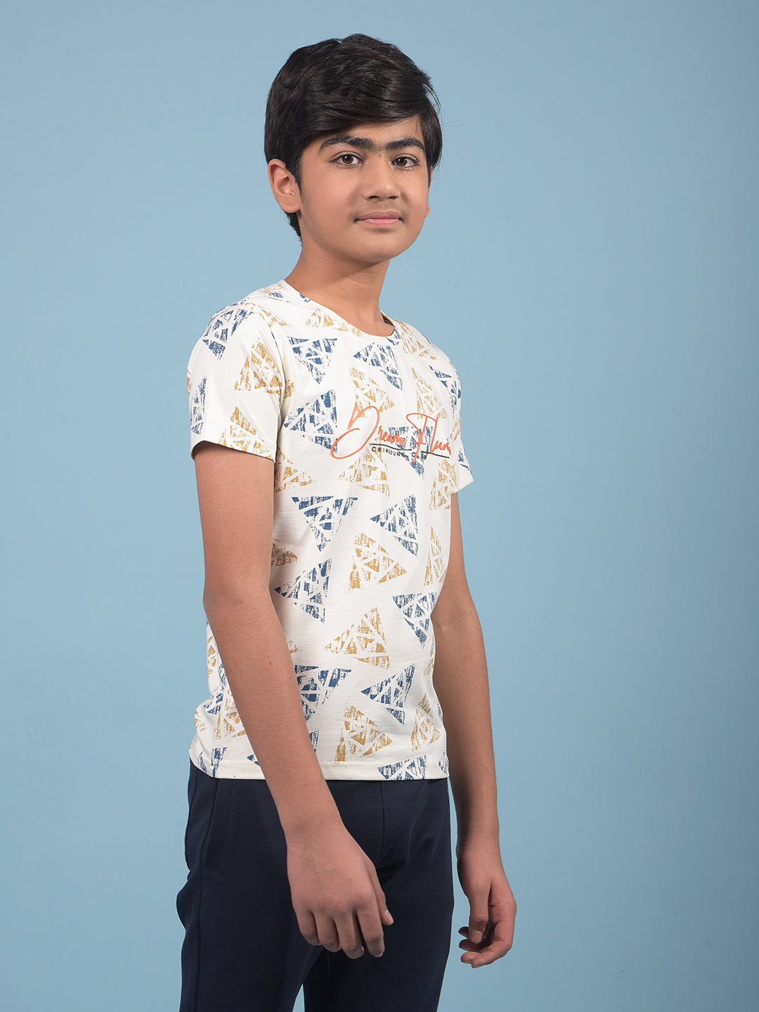 White Printed T-Shirt-Boys T-Shirts-Crimsoune Club