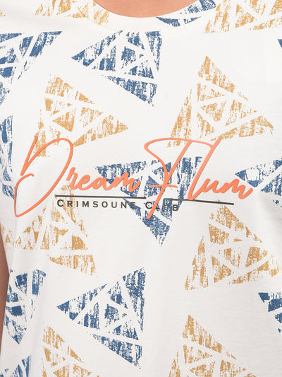 White Printed T-Shirt-Boys T-Shirts-Crimsoune Club