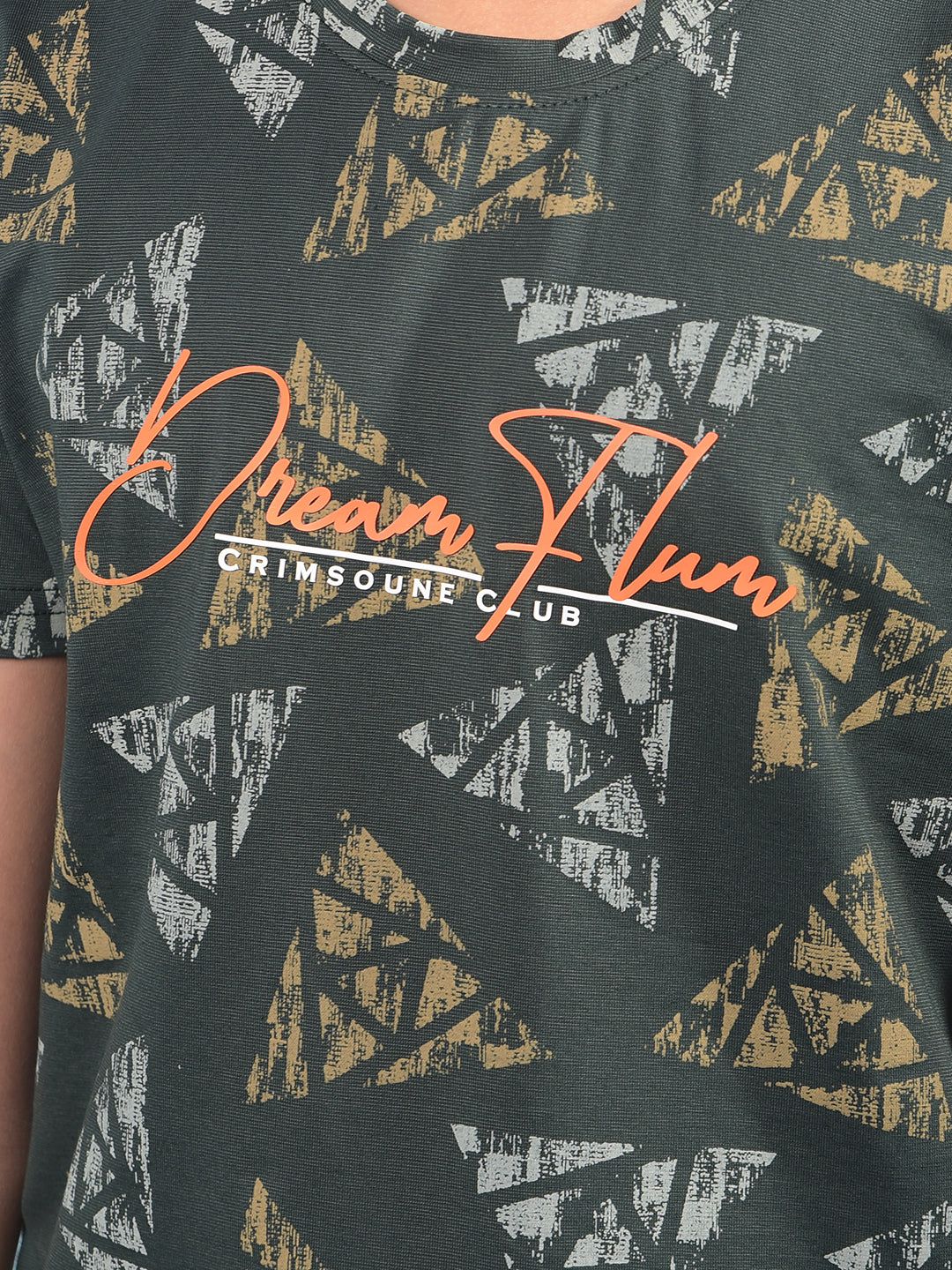 Green Printed T-Shirt-Boys T-Shirts-Crimsoune Club