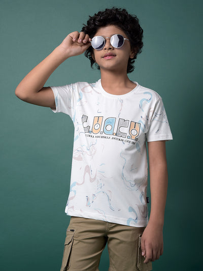 White Graphic Print T-Shirt-Boys T-Shirts-Crimsoune Club