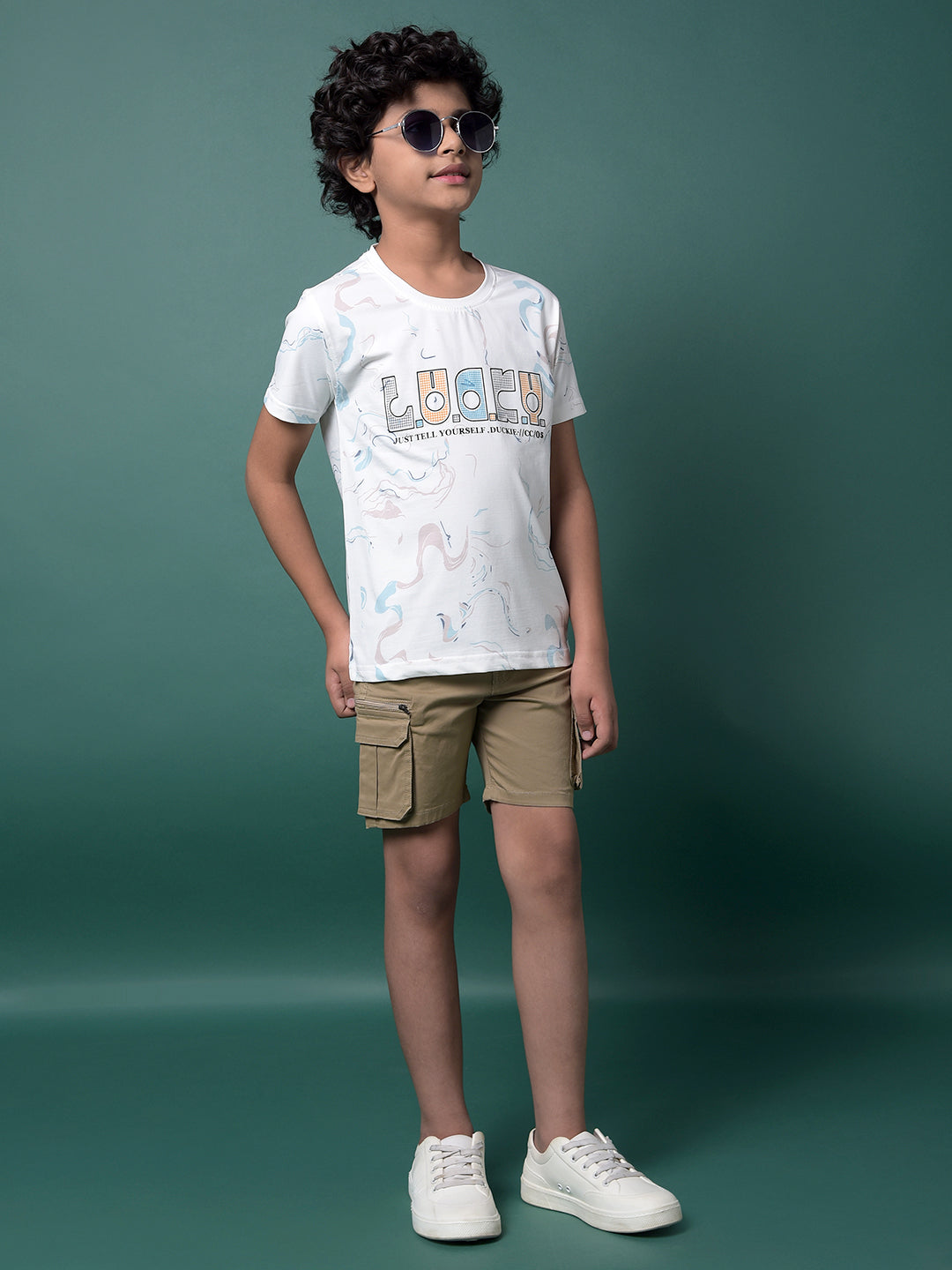White Graphic Print T-Shirt-Boys T-Shirts-Crimsoune Club