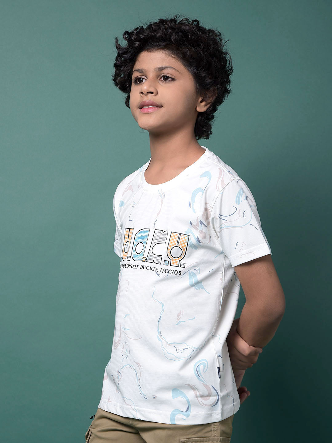 White Graphic Print T-Shirt-Boys T-Shirts-Crimsoune Club