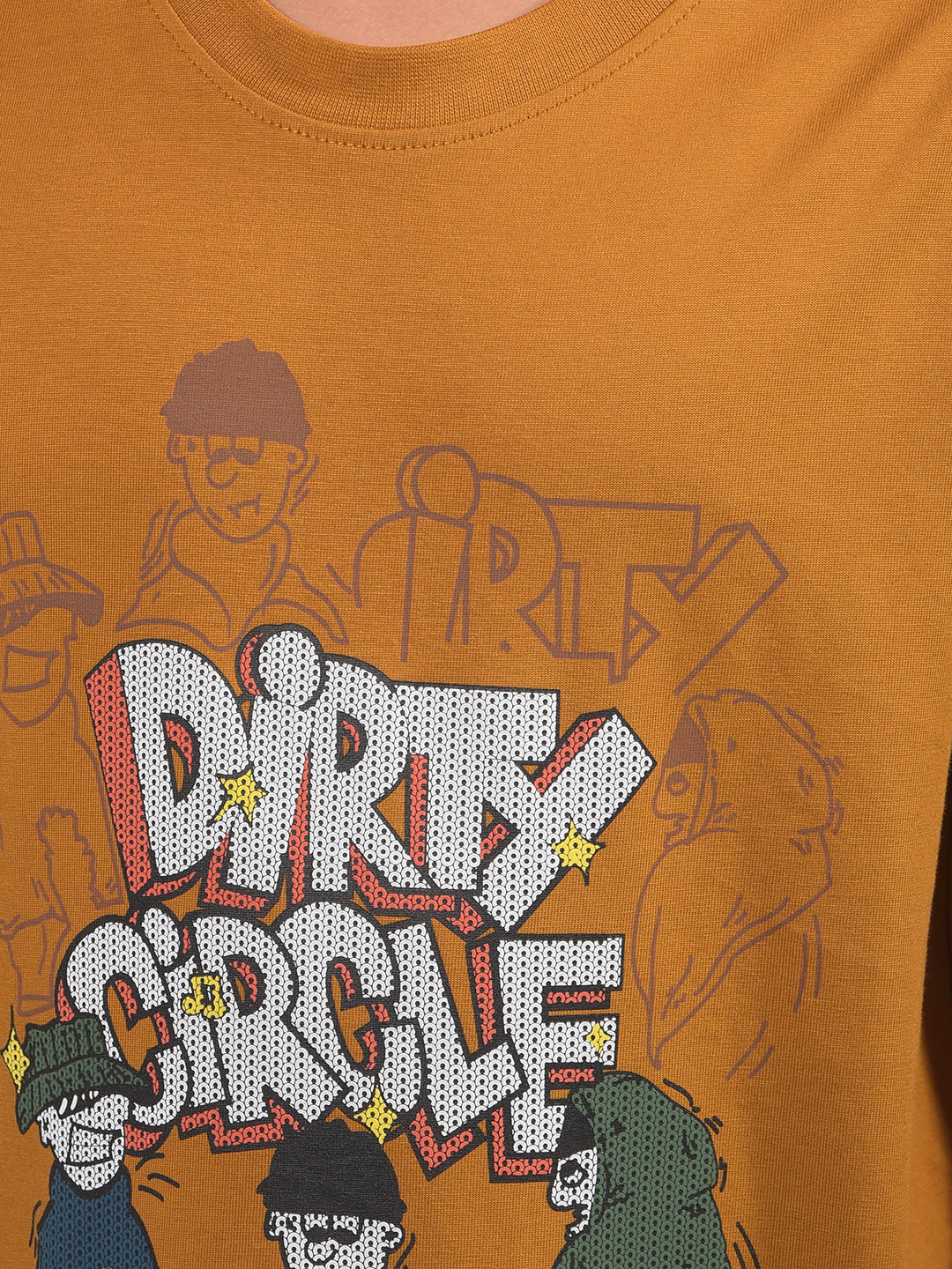 Mustard Graphic Print 100% Cotton T-Shirt-Boys T-Shirts-Crimsoune Club