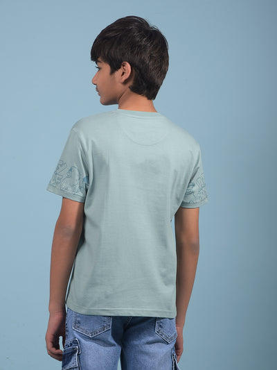 Green Graphic Print 100% Cotton T-Shirt-Boys T-Shirts-Crimsoune Club