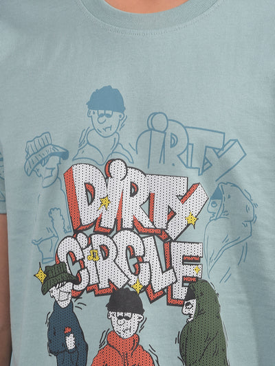 Green Graphic Print 100% Cotton T-Shirt-Boys T-Shirts-Crimsoune Club